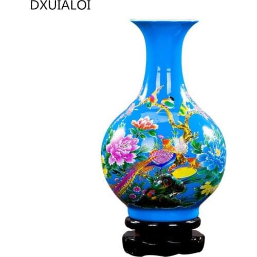 Jingdezhen Porcelain Flower Ceramic Flower vase wedding decor Holder Models Selection Desk Christmas Home Decoration accessories