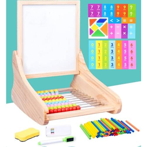 Kids Toys Wooden Toys Mathematics Abacus Multi-function Arithmetic Drawing Board Calculation Frame Educational Toys For Children