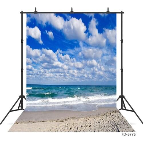 SandBeach Sea Wave Clouds Photo Backdrop Customized Background for Baby Children Portrait Scenic Photobooth Photography Props