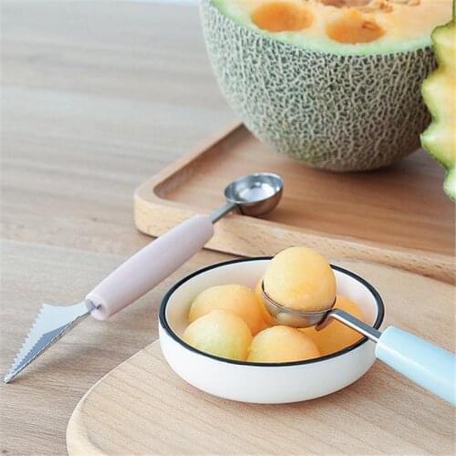 Fruit Watermelon Scoop Ice Cream Ball Scoop Stainless Steel Carving Knife Combo Double Head Household Kitchen Accessories