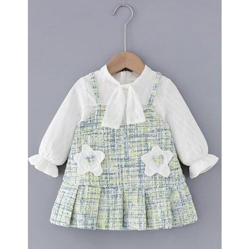 Girls Sweet Flower Graceful Elegant Pleated Dresses 2020 Spring Toddler Child Fashion Long Sleeve Princess dresses