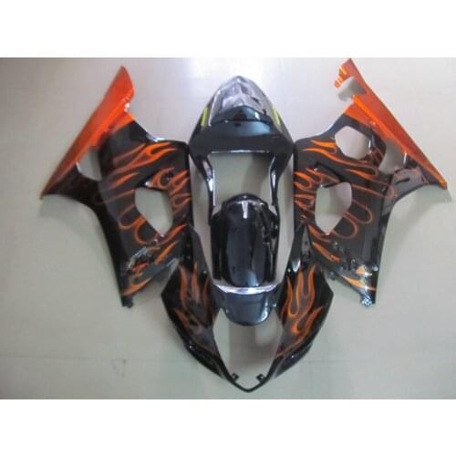 Injection mold Fairing kit for GSXR1000 03 04 GSXR 1000 GSXR 1000 K3 2003 2004 ABS Orange flames Fairings+gifts HC39