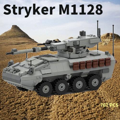 MOC Building Block Maker Military Series Stryker M1128 Assembly Model Children Toy Creative DIY Build Bricks Birthday Gifts