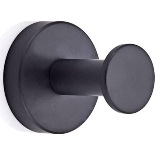 Brass Black Matt Towel Hook Wall Mounted Coat Hanger Round Boby Bathroom Accessories Set Modern Vintage
