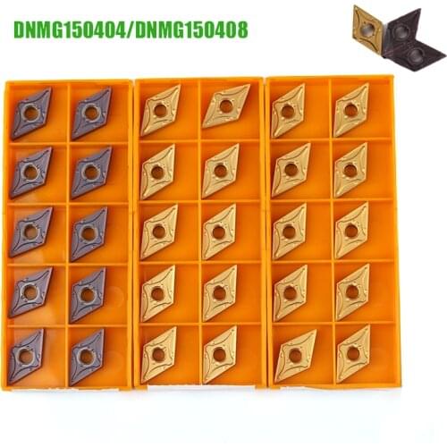 10pcs Carbide Insert DNMG150404 DNMG150408 VP15TF UE6020 US735 Lathe External Turning Tools CNC DNMG Blade Metal Cutting Tool