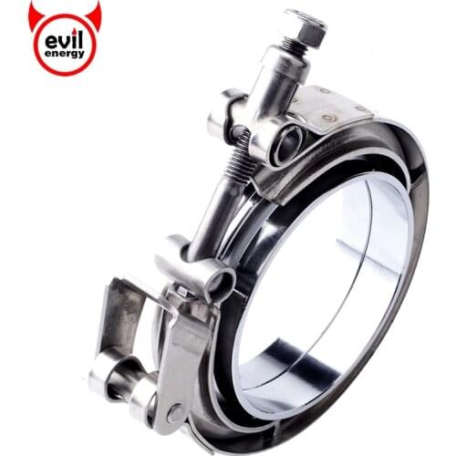 Evil energy Universal 3.0" Stainless Steel V-Band Clamp Flange Kit Mild Steel Male/Female Flange Kit For Turbo Exhaust Downpipe