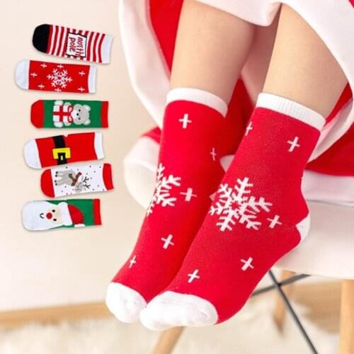 Christmas Socks Child Gift Cute Lovely Baby Girl Boy Unisex Anti-slip Socks Animal Elk Santa Boots 1-4 Years infant baby socks