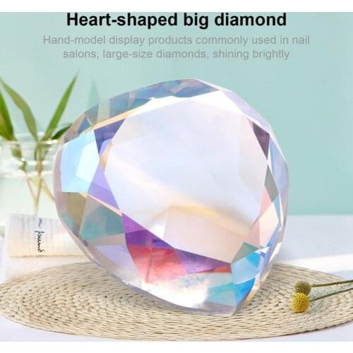 Fascinating Multi-faceted Finish Multi-color Peach Heart Big Faux Crystal for Girls