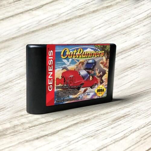 OutRunners Out Runners - USA Label Flashkit MD Electroless Gold PCB Card for Sega Genesis Megadrive Video Game Console