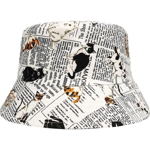 Bucket-Hats Men Women Luxury letter Print Bob Fisherman Cat Cotton Fashion Anti-sun Hip Hop Panama Hat 2021 New