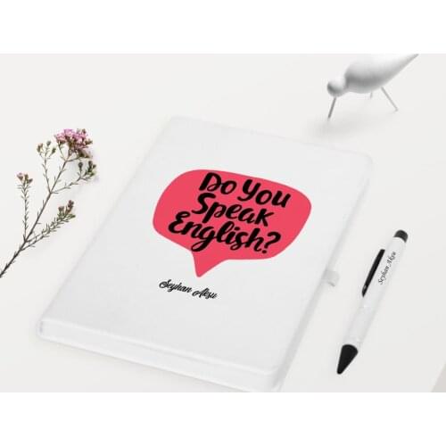 Personalized English Teacher Themed White Notebook Pen Gift Set-5