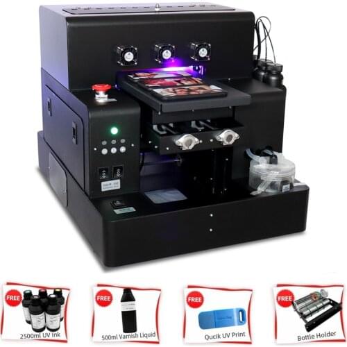A4 UV Flatbed Printer Machine With White and Color Printer For Phone Case Bottle Glof ball Acrylic Glass Metal Candle Pen