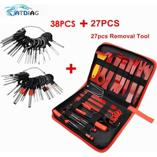 Full Set 65pcs Car Audio Maintenance Kit Auto Trim Repair Panel Remover Pry Bar Car Dash Radio Door Trim Panel Clip Hand Tools