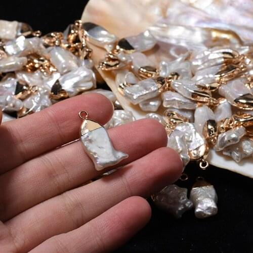 Natural Freshwater Pearl Baroque Copper Edging Fish Shape Irregular Pearls Loose Beads Earrings Jewelry DIY Clothing Making
