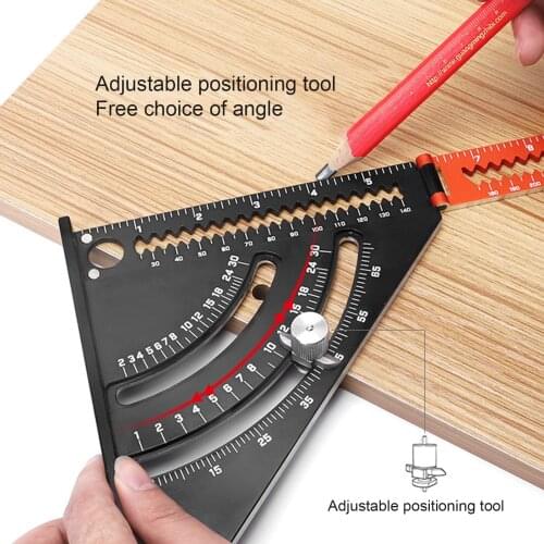 Folding Triangle Squares Ruler Positioning Angle Woodworking Tool 2-in-1 Extendable Layout Adjustable Goniometer Measuring Tools