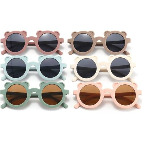 New Kids Sunglasses Anti-UV Bear-Shaped Decorative Glasses Photography Props for Boys and Girls