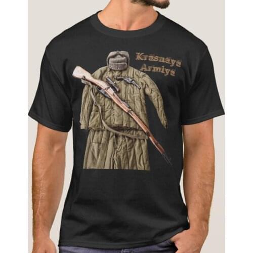WWII Soviet Red Army Sniper Russian Sniper Rifle Mosin Nagant T-Shirt. Summer Cotton O-Neck Short Sleeve Mens T Shirt New S-3XL