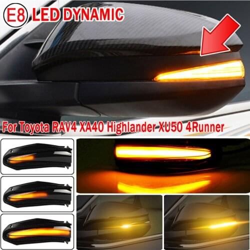 2pcs Dynamic Blinker Turn Signal LED For Toyota Highlander XU50 Kluger RAV4 XA40 13-18 4Runner Noah R80 Voxy Mirror Light