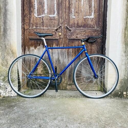 Vintage fixie bike 52cm 700C Fixed Gear bike Track biycle Single speed Bike fixie bike sliver frame inlcude light