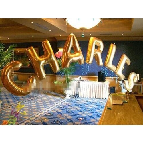 Letter A-Z 40 inch size L golden foil mylar helium Balloons for Birthday Wedding Party Decoration