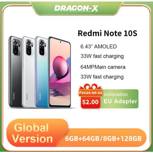 Xiaomi Redmi Note 10S Global Version 64GB/128GB Helio G95 6.43" AMOLED DotDisplay 5000mAh Smartphone 64MP Quad Camera 33W