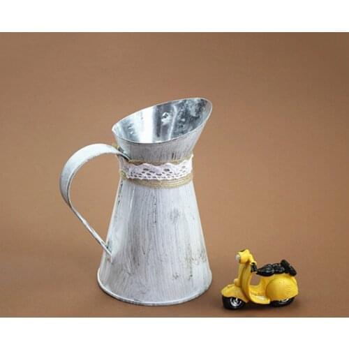 Retro Iron Vases Vintage Pitcher Vases Metal Rustic Farmhouse Decorative Garden Flower Holder Dropshipping