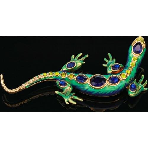 Charm Chic Gecko Jewelry Cool Elegant Animal Brooch Pins For Women Fashion Party Accessories Copper Enamel Good Female Gift