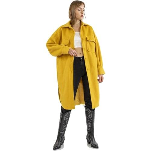 Women Jacket Long Sleeve Coat Pockets Lined Jacket Button Details Autumn Winter Amazing Products