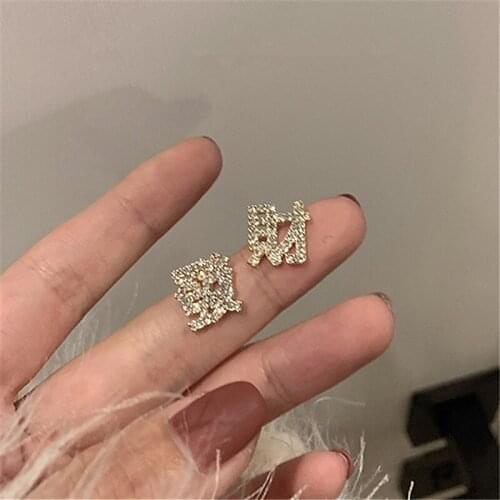 Zeojrlly Women Trendy Stud Earrings New Fashion Asymmetric Earrings Korean Earrings Simple Female Cute Jewelry
