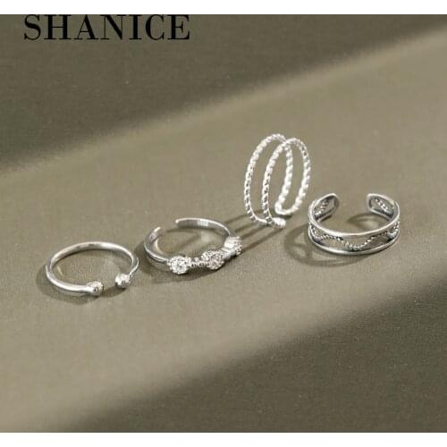 100% 925 Sterling Silver Open Ring Simple Rings For Women Engagement Open Antique Finger Rings Party Jewelry Anillos Girls Gifts