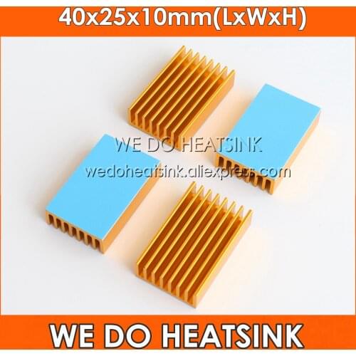 WE DO HEATSINK Gold Extruded Aluminum Heatsink 40x25x10mm for Chip CPU GPU VGA RAM LED IC radiator, Cooler
