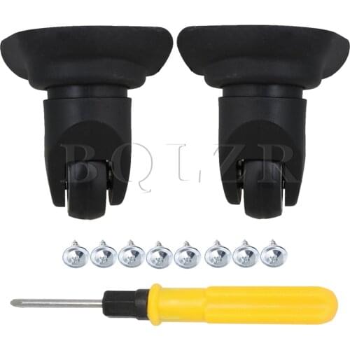 2 x BQLZR Black 10x9.3x4.8cm DIY Swivel Spinner Left&Right Luggage Wheel
