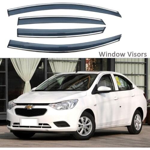 For Chevrolet SAIL 3 2015-2019 Car Styling Awnings Shelters Window Visors rain eyebrow Protector Exterior decoration 4PCS 2018