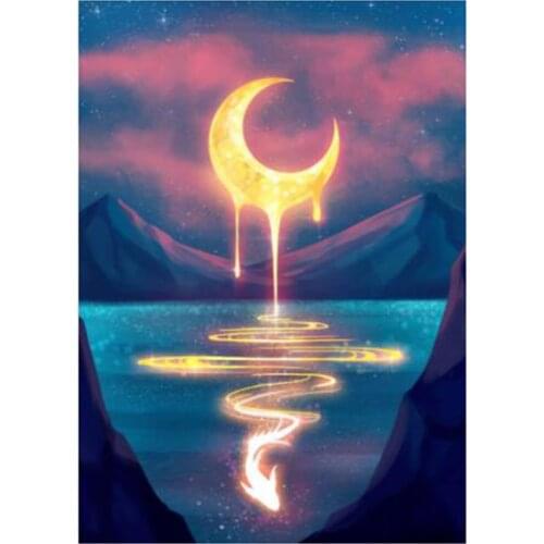 5D DIY Full Round/Square Diamond Painting Cartoon Moon 3D Embroidery Cross Stitch Rhinestone Mosaic Home Decor Gift Y1255