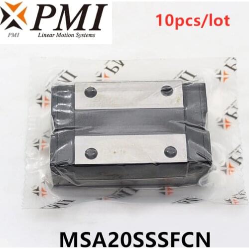 10pcs Original Taiwan PMI MSA20S MSA20SSSFCN linear guideway slide block Carriage for CO2 laser machine CNC router MSA20S-N