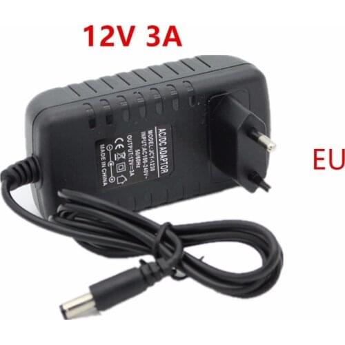 AC100-220V to DC12V 3A Led Power Adapter Switch Transformer LED Driver for smd 5050 3528 5630 rgb led strip light with EU Plug