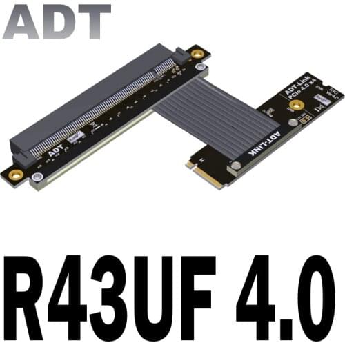 M.2 NVMe to PCI Express 4.0 x16 Extender Adapter Jumper For GPU Graphics Video Cards With Sata Power Cable 64G/bps PCI-e 16x