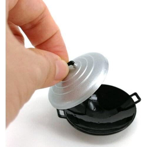 DIY Dollhouse Cooking Pan Pot for 1/12 Dollhouse Miniature Kitchen Cookware Accessories Kids Toys