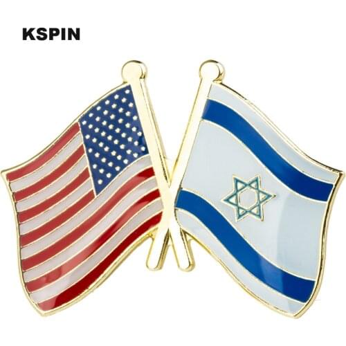 U.S.A Israel Friendship Flag Badge Flag pin 10pcs a lot XY0375