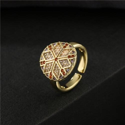 Vintage Round Charm Design Punk Ring For Women Gold Color Open Ring Women Girl Hip Hop Party Jewelry Birthday Gift