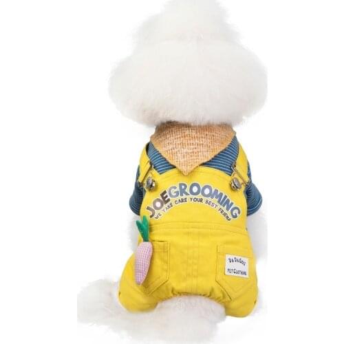 100% Cotton Striped Dog Jumpsuits & Rompers Pet Dog Clothes Jeans Casual Four-legged Autumn/Winter Pants