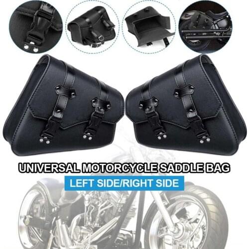2Pcs Motorcycle Punk Saddlebags Side Bag Waterproof PU Leather Saddle Bag Knight Luggage Tool Bags