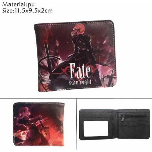 Pu Wallet Anime The Fate/Stay Night Casual Young Men and Women Short Wallets Coin Pocket Fashion Purse Cosplay Gift