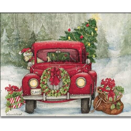 Square/Round Diamond Diamond Painting Cross Stitch Dog Christmas Car Diamond Embroidery Rhinestone Mosaic Decoration