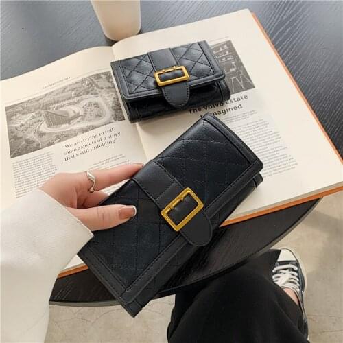 Small Wallet Womens Short Three-folding Coin Purse Multi-card Position Buckle Long Clutch
