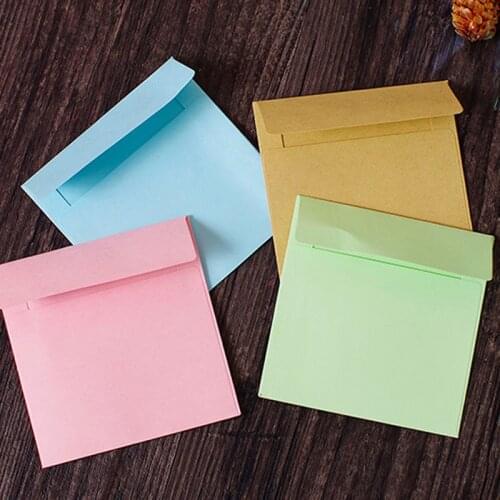 50pcs/lot 10x10cm mini envelopes Candy color DIY Multifunction Craft Paper Envelope For Letter Paper Postcards School Material