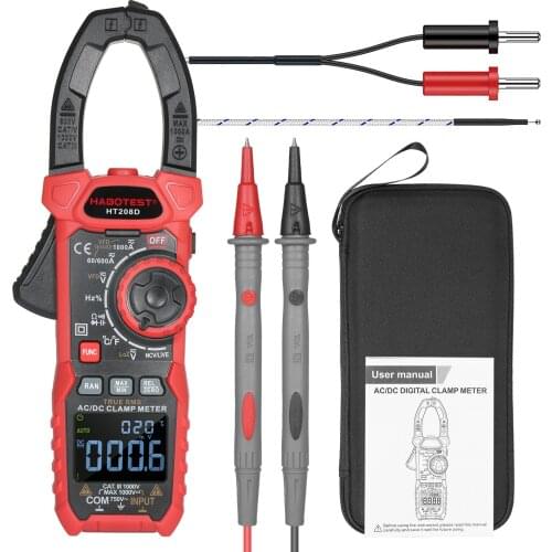 HABOTEST HT208A HT208D AC Digital Clamp Meter Multimeter Anto-Ranging Multi Tester True RMS Capacitance NCV Ohm Tester