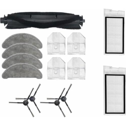 15PCS For Xiaomi Roidmi EVE Plus Sweeper Parts Side Brush Kit Main Brush Dust Bag Mop Rag Vacuum Cleaner Accessories