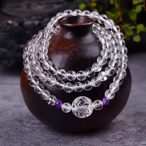 Wholesale JoursNeige White Natural Crystal Bracelets Round and Pixiu Bead Bracelet Lucky for Women Men Fresh Bracelet Jewelry