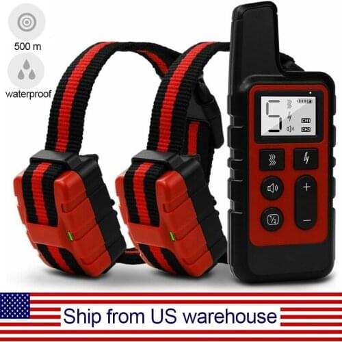 Dog training collar pet accessories 500m waterproof puppy collar 3modes Shock Vibration sound self defense us warehouse dropship